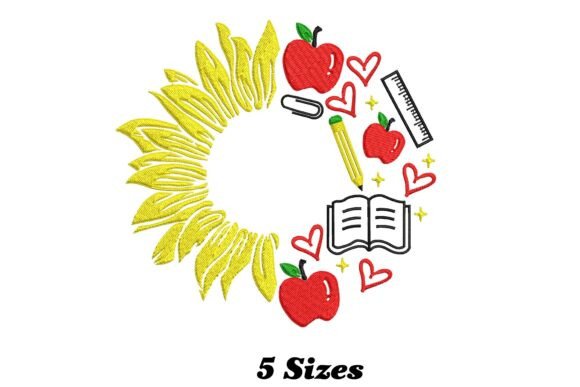Apple Sunflower Back to School Embroidery Review