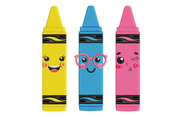 Kawaii Colorful Crayons - Back to School