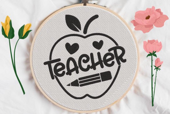 Teacher Sign in an Apple Embroidery Review